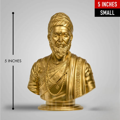 Chhatrapati Shivaji Maharaj Bust 5 In Sculpture - Gold