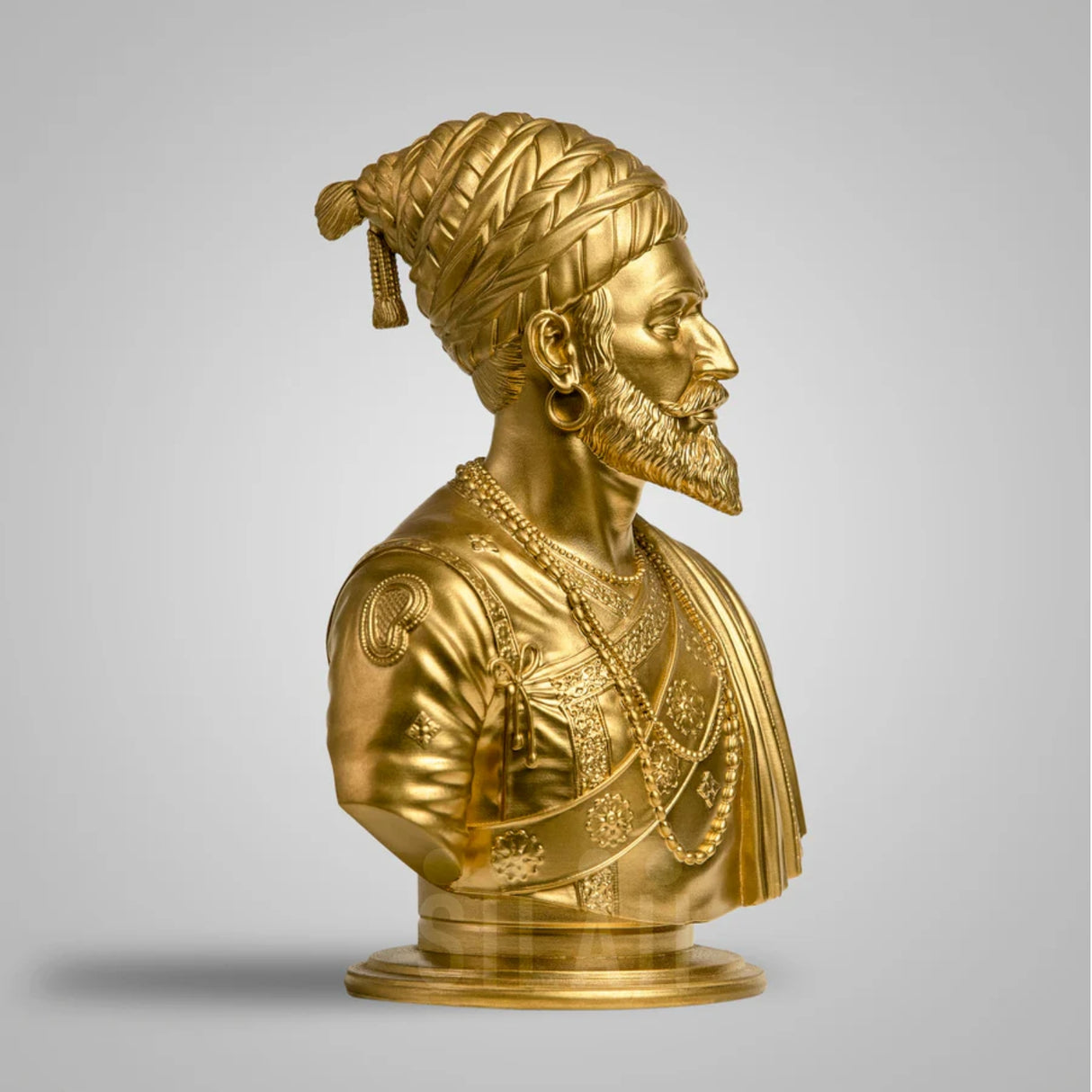 Chhatrapati Shivaji Maharaj Bust 5 In Sculpture - Gold