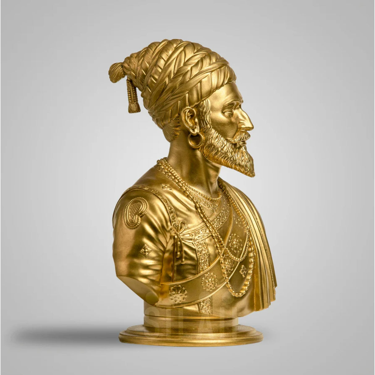 Chhatrapati Shivaji Maharaj Bust 8 In Sculpture - Gold