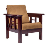 Chicago Pro Wooden Sofa 1 Seater - Light Walnut Finish