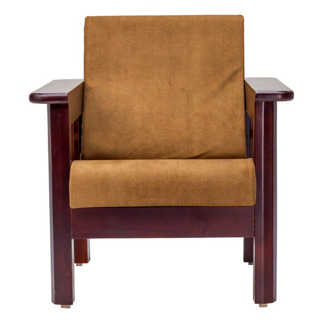 Chicago Pro Wooden Sofa Set (3+1+1 Seater) - Light Walnut Finish