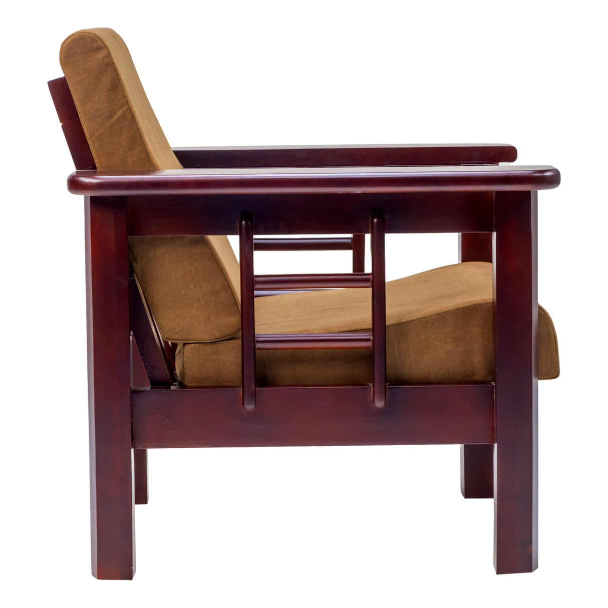 Chicago Pro Wooden Sofa Set (3+1+1 Seater) - Light Walnut Finish