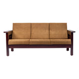 Chicago Pro Wooden Sofa 3 Seater - Light Walnut Finish