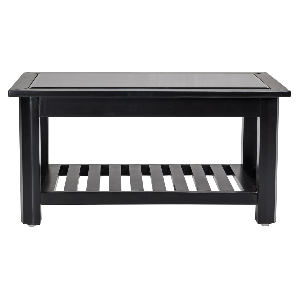 Chicago Pro Wooden Glass Top Coffee Table - Dark Walnut Finish_2