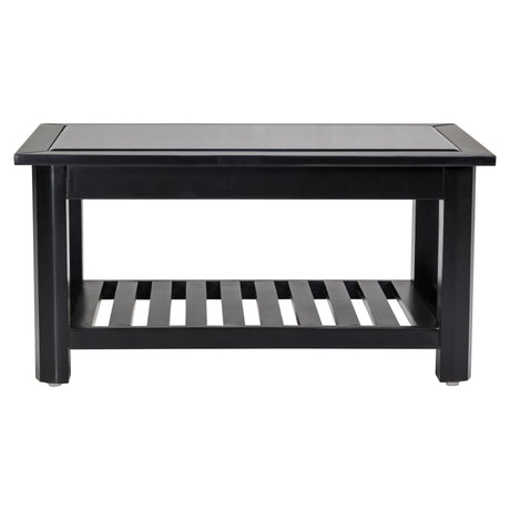 Chicago Pro Wooden Glass Top Coffee Table - Dark Walnut Finish_2
