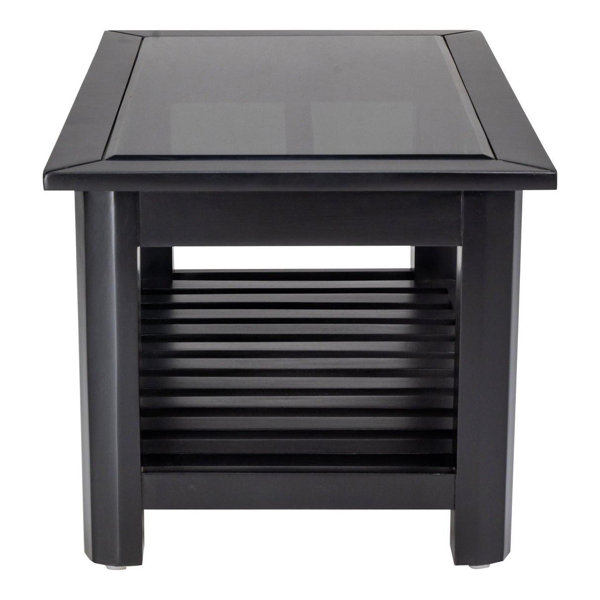 Chicago Pro Wooden Glass Top Coffee Table - Dark Walnut Finish_3