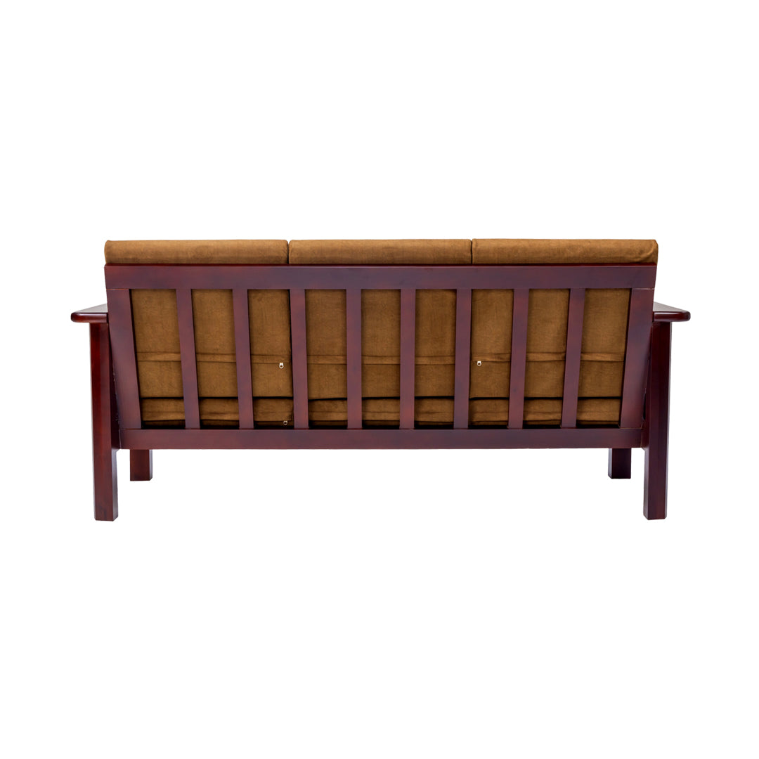 Chicago Wooden Sofa 3-Seater - Light Walnut Finish_4