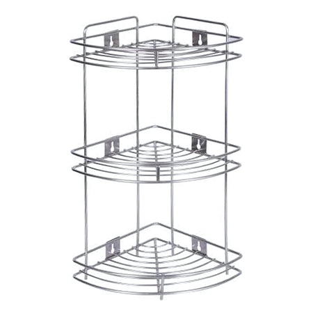 Coconut C24-SS-Y16 Triangle Corner SS Storage Stand 3 Step Small_1