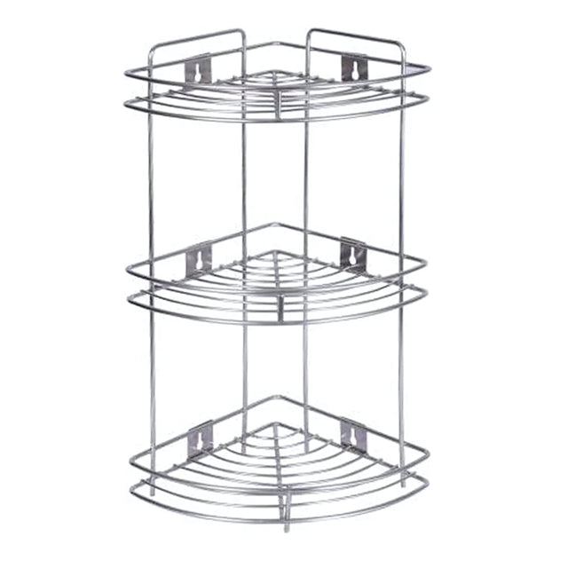 Coconut C24-SS-Y16 Triangle Corner SS Storage Stand 3 Step Small_1