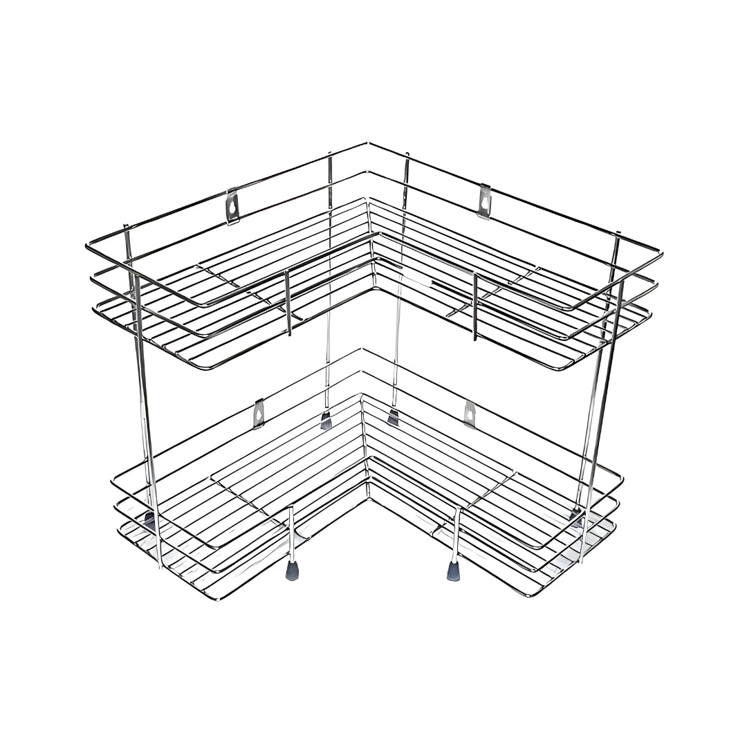 Coconut C24-SS-Y18 L Corner SS Storage Stand 2 Step Small_Front View