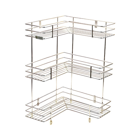 Coconut C24-SS-Y18 L Corner SS Storage Stand 3 Step Small_Front View