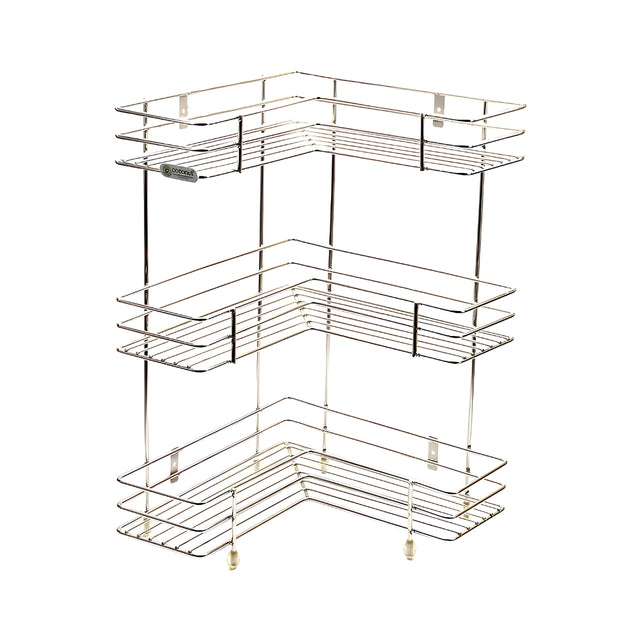 Coconut C24-SS-Y18 L Corner SS Storage Stand 3 Step Small_Front View