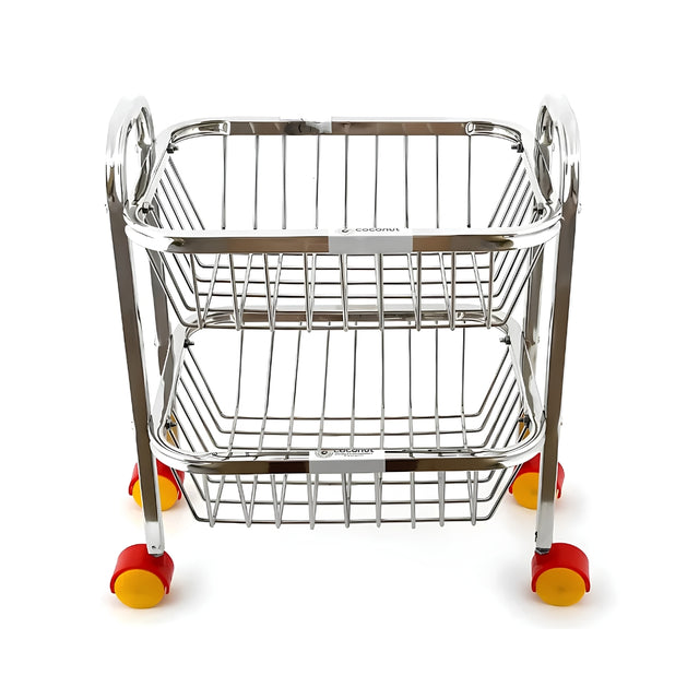 Coconut C24-SS-Y9 Rectangle Pluto SS Trolley 2-Tier Small_Front View