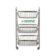 Coconut C24-SS-Y9 Rectangle Pluto SS Trolley 3-Tier Small_Front View