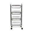 Coconut C24-SS-Y9 Rectangle Pluto SS Trolley 4-Tier Big_Front View