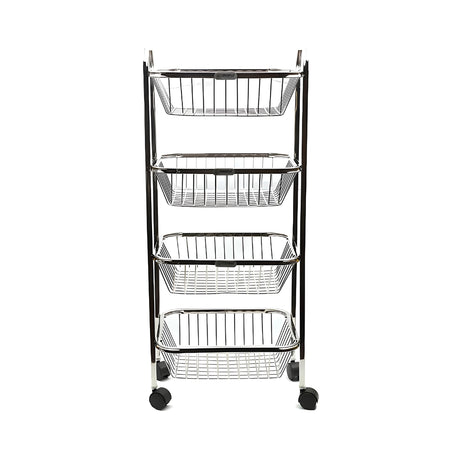 Coconut C24-SS-Y9 Rectangle Pluto SS Trolley 4-Tier Big_Front View