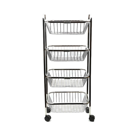 Coconut C24-SS-Y9 Rectangle Pluto SS Trolley 4-Tier Small_Front View