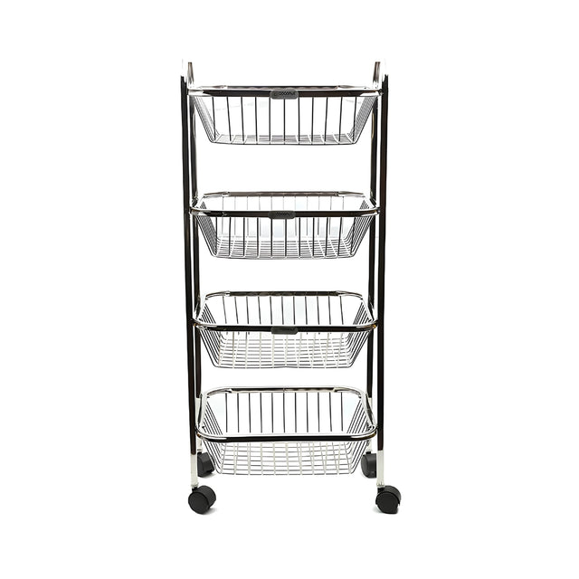 Coconut C24-SS-Y9 Rectangle Pluto SS Trolley 4-Tier Small_Front View