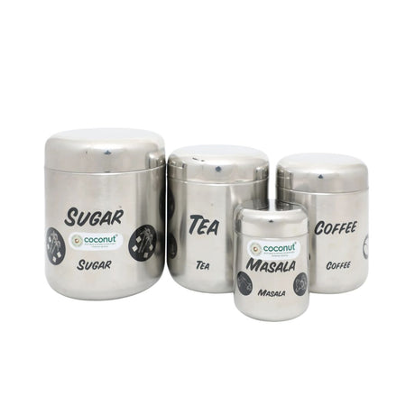 Coconut E11 TCSM Stainless Steel Jumbo Matt Set of 4 Containers_Front Viwe