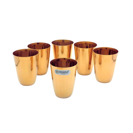Coconut Glitter Stainless Steel Citrus Gold Coating Juice Glass_Glass Overall View