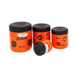 Coconut SS Jumbo Matt Tea Coffee Sugar and Masala Containers 4 Pcs Set - Orange_Front View