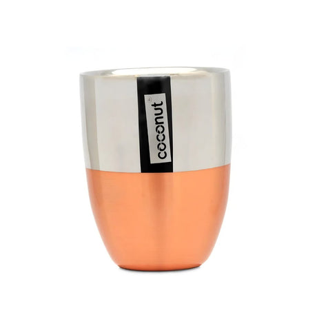 Coconut Stainless Steel Copper Finish Double Wall Water Glass Set of 6_Glass View