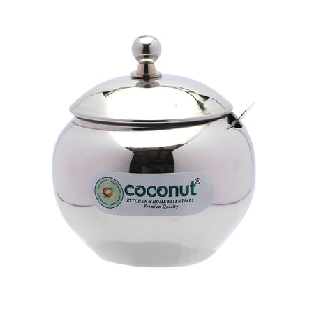 Coconut Stainless Steel Ghee Pot Medium with Spoon_Front View