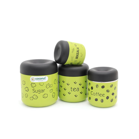 Coconut Stainless Steel TCS Green Containers Set of 4 Pieces_Front View