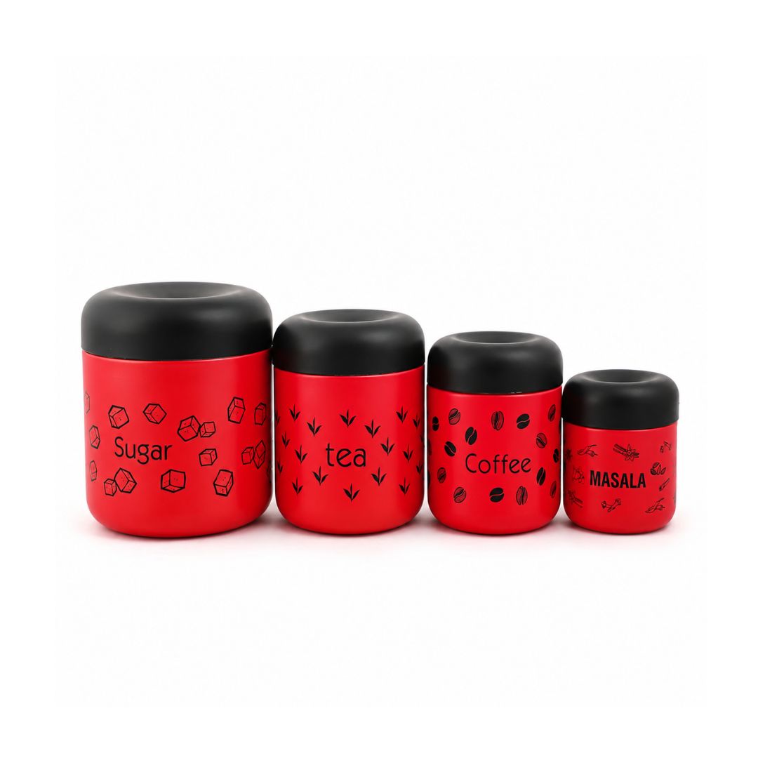 Coconut Stainless Steel TCS – Set of 4 Containers with Spoon_Front View