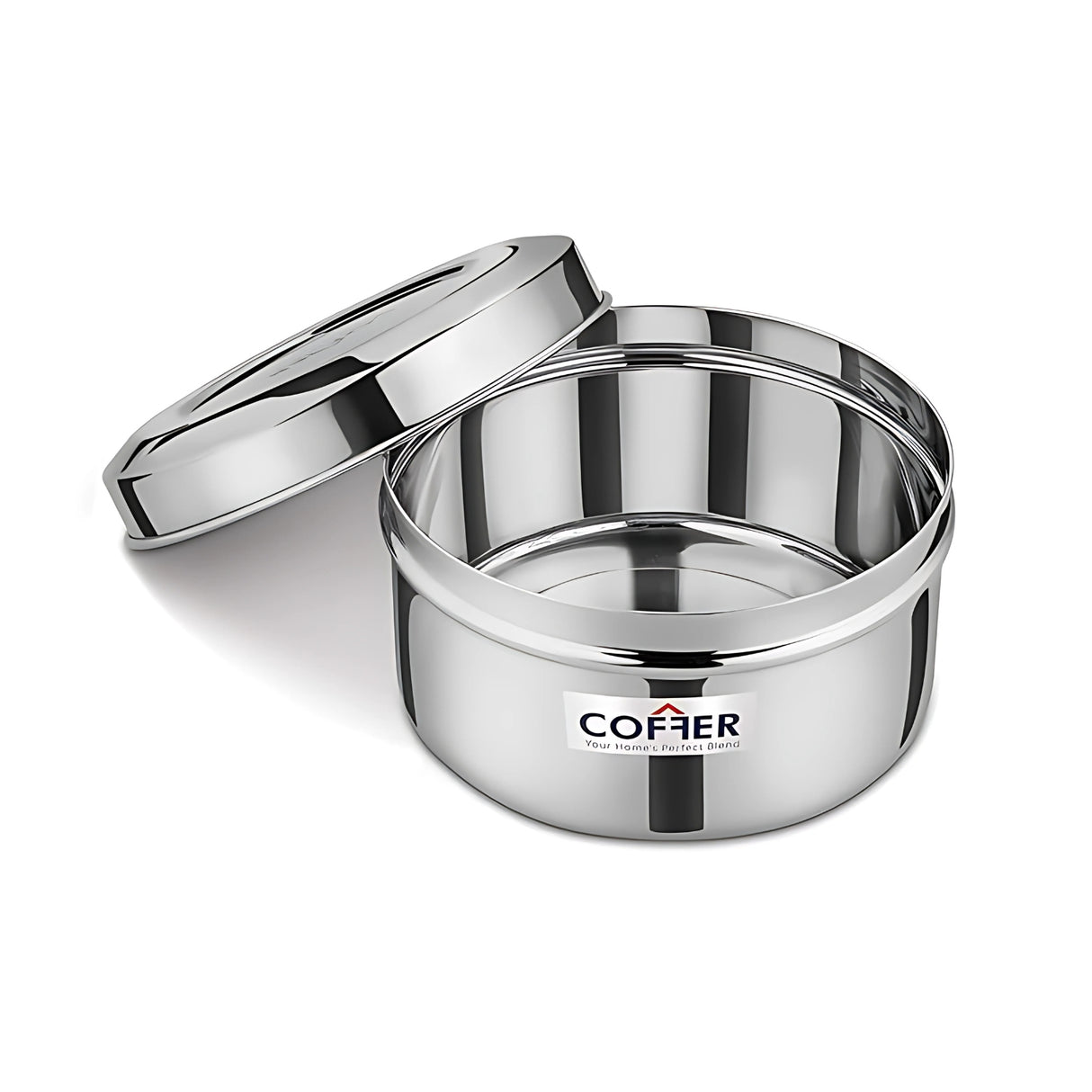 Coffer SS Snack Box or Poori Dabba Multi-Purpose Container with Curve Lid No 1 Small