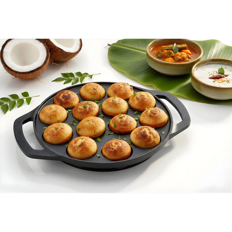 Coffer Cast Iron Appam Patra 12 Pits - Black_2