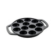 Coffer Cast Iron Appam Patra 12 Pits - Black_Front View