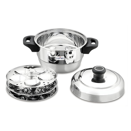 Coffer SS Sambar Mini Idly Cooker 3 Plate_2