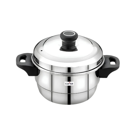 Coffer SS Sambar Mini Idly Cooker 3 Plate_Front View