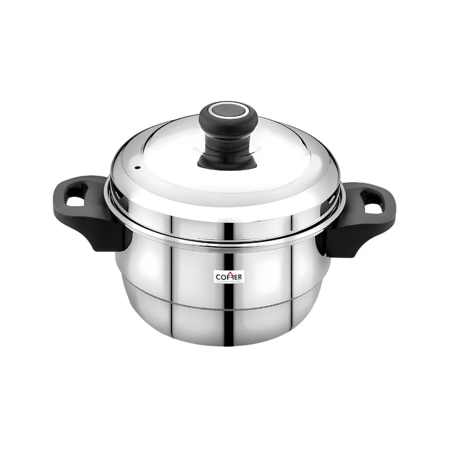 Coffer SS Sambar Mini Idly Cooker 3 Plate_Front View