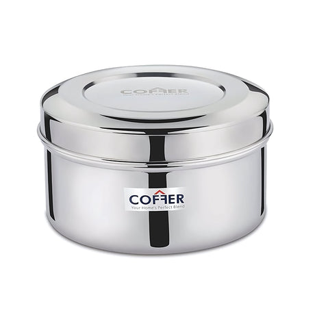 Coffer SS Snack Box or Poori Dabba Multi-Purpose Container with Curve Lid No 1 Small_1