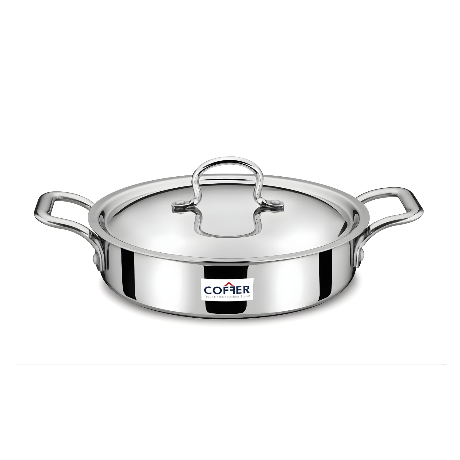 Coffer Tri-Ply Stainless Steel Omega Jalebi Pot Fry Pan with Lid 22 cm \ 1.2 L_1