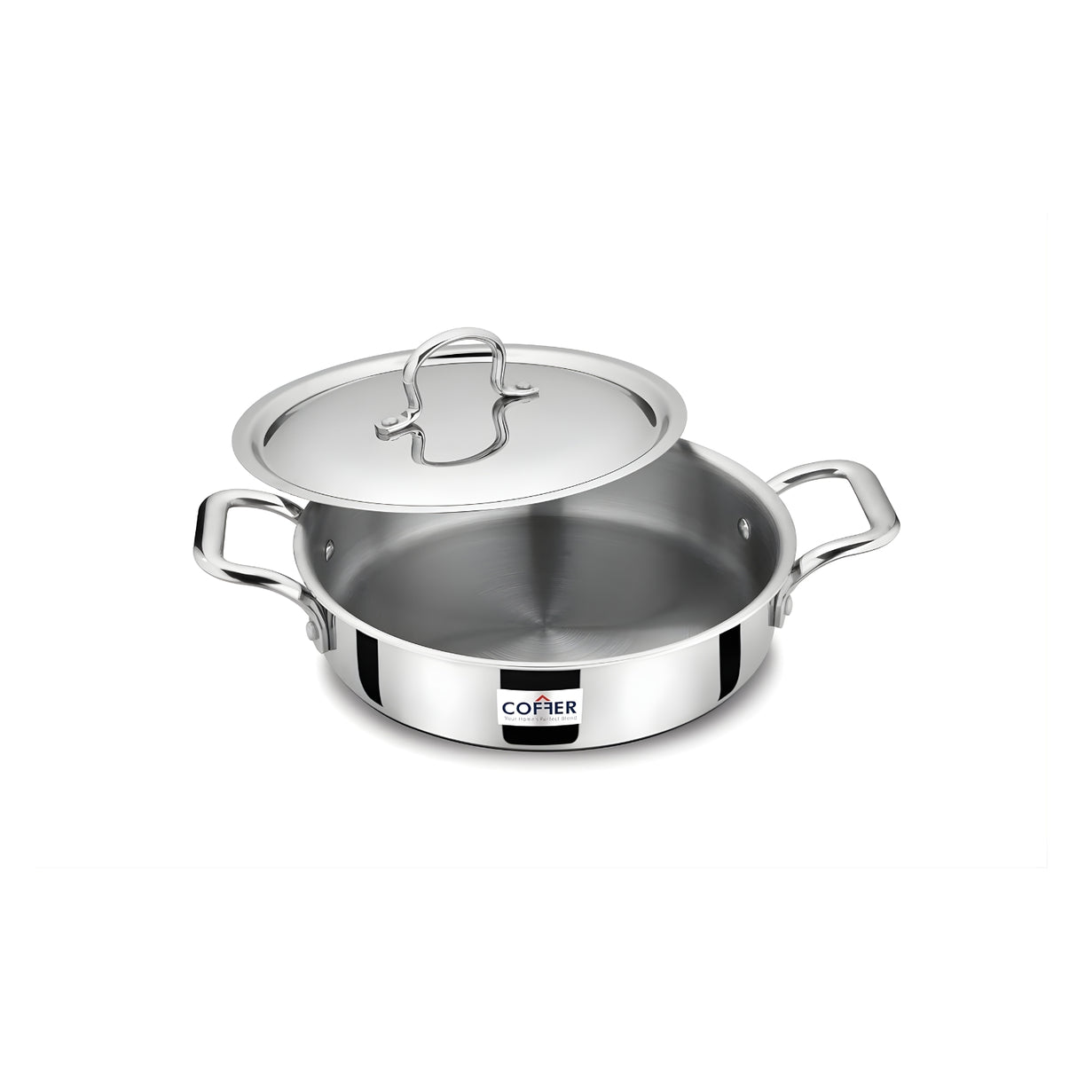 Coffer Tri-Ply Stainless Steel Omega Jalebi Pot Fry Pan with Lid 22 cm \ 1.2 L_2