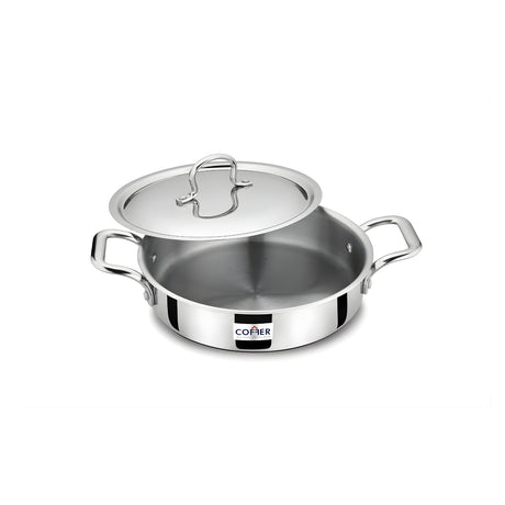 Coffer Tri-Ply Stainless Steel Omega Jalebi Pot Fry Pan with Lid 22 cm \ 1.2 L_2