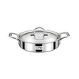 Coffer Tri-Ply Stainless Steel Omega Jalebi Pot Fry Pan with Lid 22 cm \ 1.2 L_Front View
