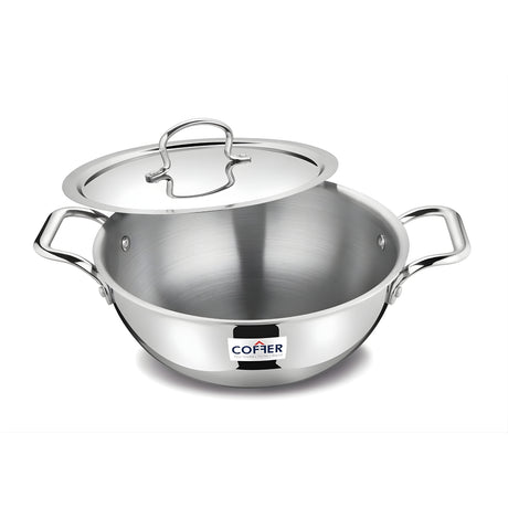 Coffer Triply SS Omega Extra Deep Kadai With Lid 18 cm \ 1.5 L_2