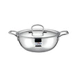 Coffer Triply SS Omega Extra Deep Kadai With Lid 18 cm _ 1.5 L_Front View