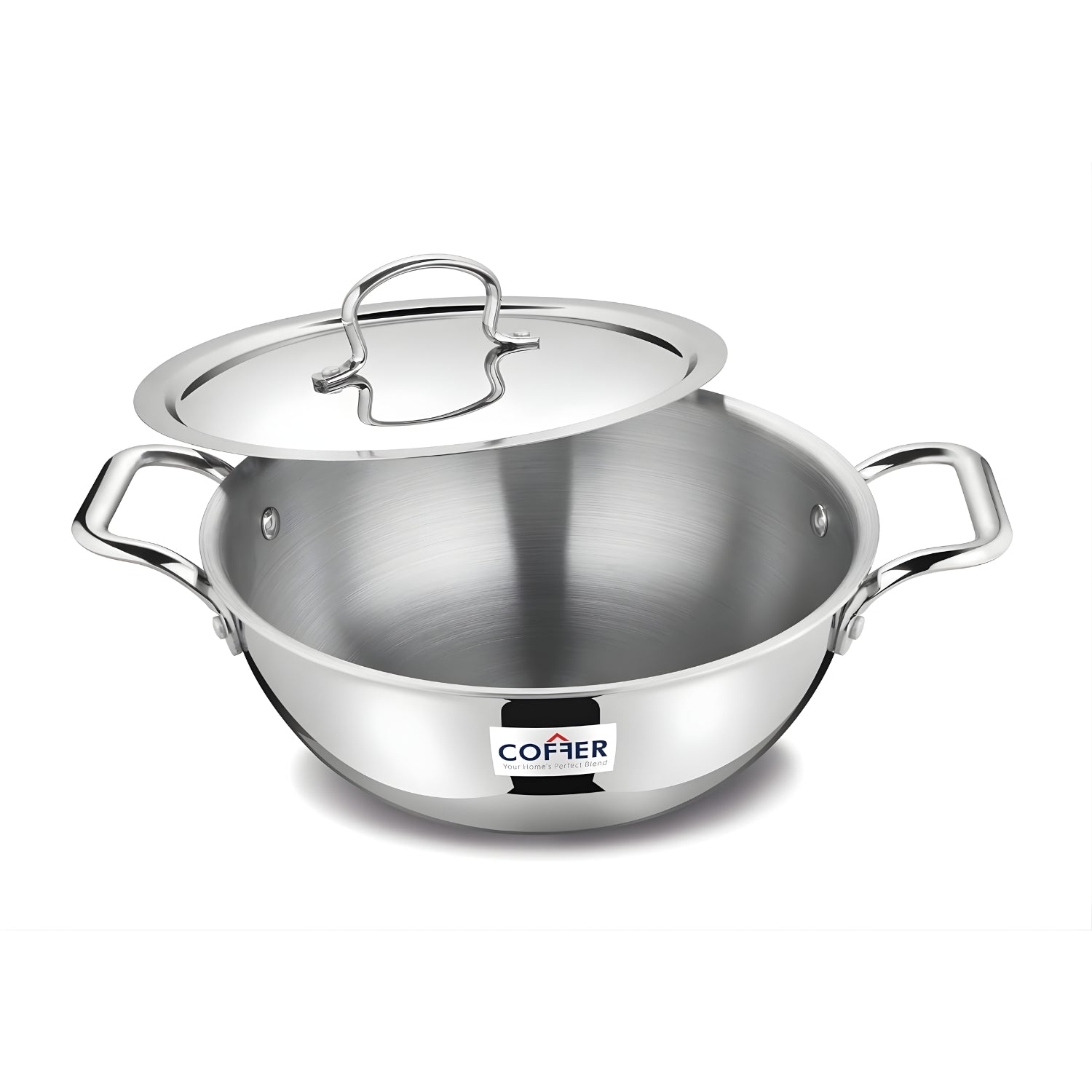 Coffer Triply SS Omega Extra Deep Kadai With Lid 22 cm \ 2.5 L_2