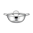 Coffer Triply SS Omega Extra Deep Kadai With Lid 22 cm _ 2.5 L_Front View