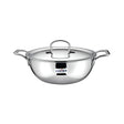 Coffer Triply SS Omega Extra Deep Kadai With Lid 24 cm _ 3.2 L_Front View