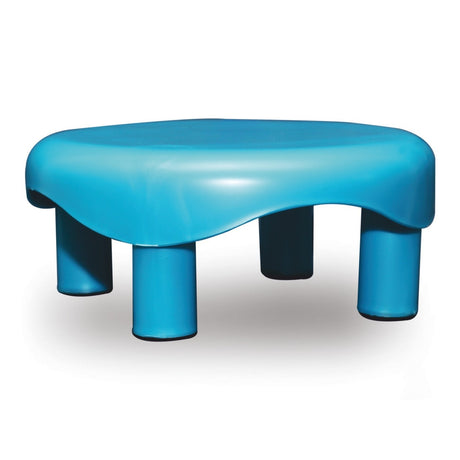 Settle Crest Plastic Foot Stool - Pearl Blue