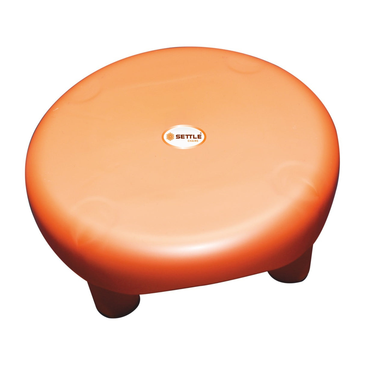 Settle Crest Plastic Foot Stool - Pearl Orange
