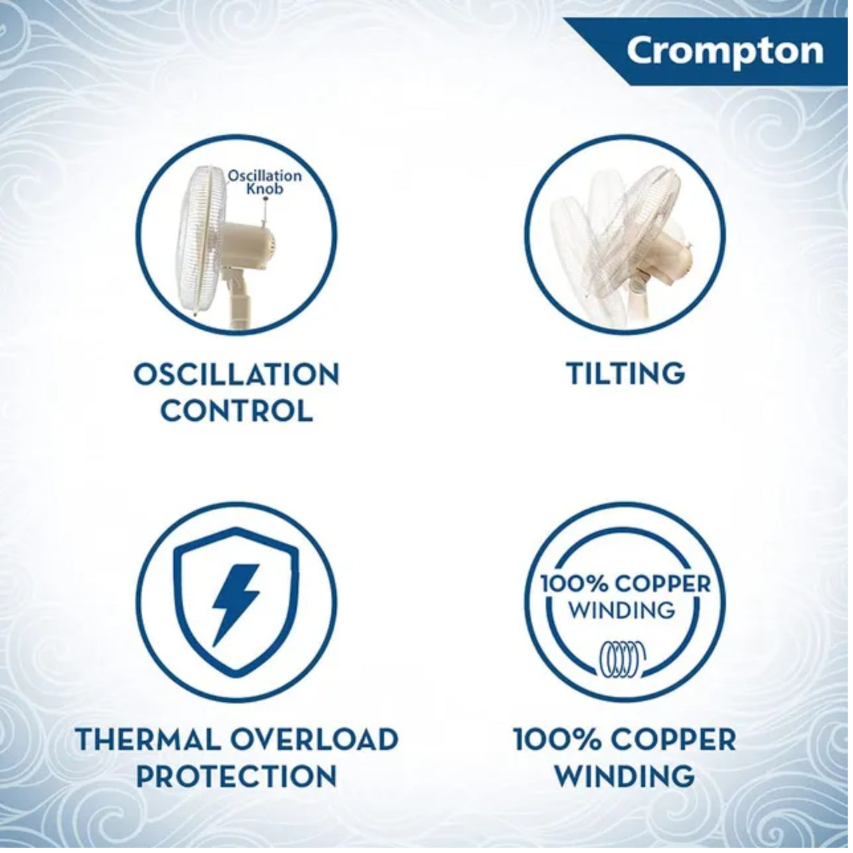 Crompton Hiflo Wave Plus Table Fan 400 mm - White_3