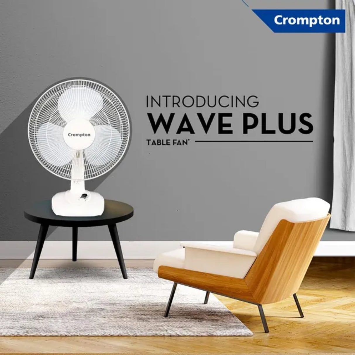 Crompton Hiflo Wave Plus Table Fan 400 mm - White_6
