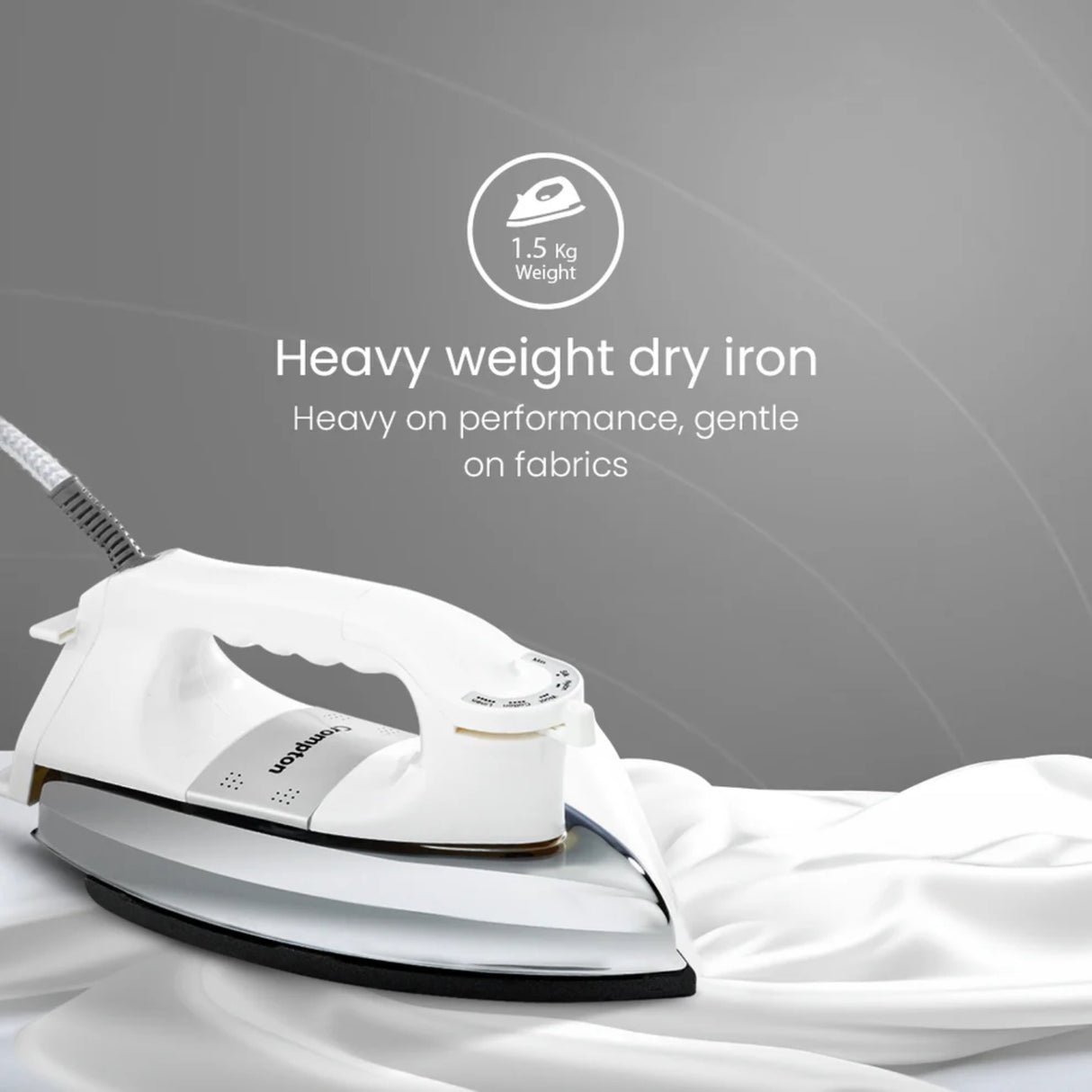 Crompton Rhino Heavy Weight Dry Iron 1000 Watts - White_3
